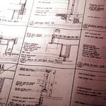 Blueprints of construction details.