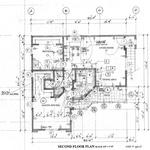 Second floor plan. See larger scale west elevation below with garage & patio.